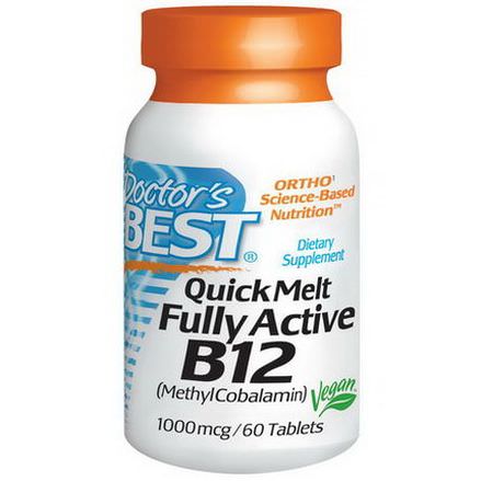Doctor's Best, Quick Melt Fully Active B12, 1000mcg, 60 Tablets