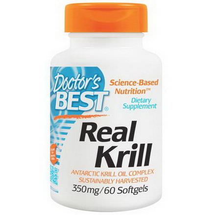 Doctor's Best, Real Krill, 350mg, 60 Softgel Capsules