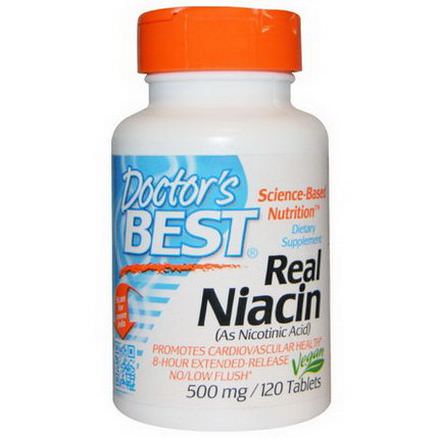 Doctor's Best, Real Niacin, 500mg, 120 Tablets