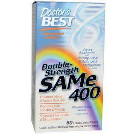 Doctor's Best, SAMe 400, Double-Strength, 60 Enteric Coated Tablets