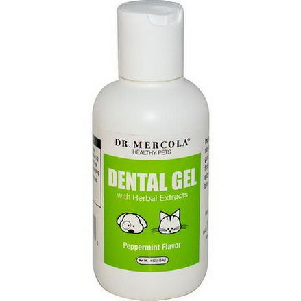 Dr. Mercola, Healthy Pets, Dental Gel, Peppermint Flavor 113.4g