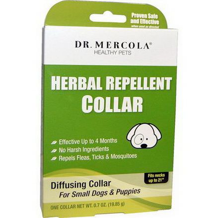 Dr. Mercola, Healthy Pets, Herbal Repellent Collar, For Small Dogs&Puppies, One Collar 19.85g