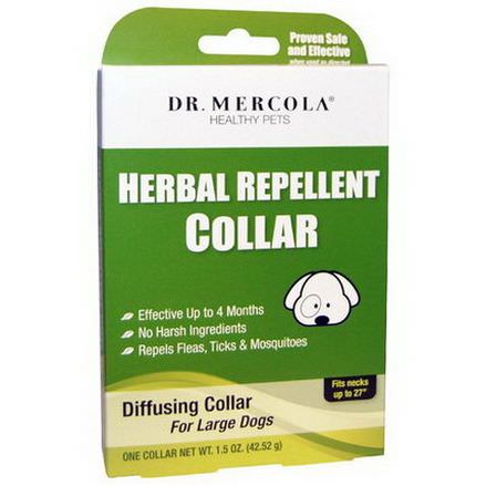 Dr. Mercola, Healthy Pets, Herbal Repellent Collar for Large Dogs, One Collar 42.52g