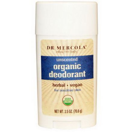 Dr. Mercola, Organic Deodorant, Unscented 70.8g