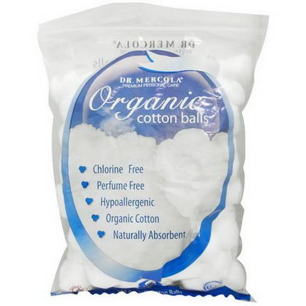 Dr. Mercola, Premium Personal Care, Organic, Cotton Balls, 100 Organic Cotton Balls