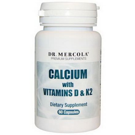 Dr. Mercola, Premium Supplements, Calcium with Vitamins D&K2, 60 Capsules