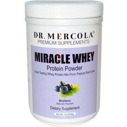 Dr. Mercola, Premium Supplements, Miracle Whey, Protein Powder, Blueberry 454g