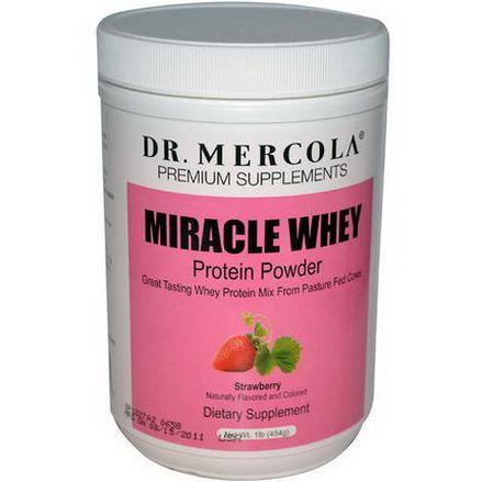 Dr. Mercola, Premium Supplements, Miracle Whey, Protein Powder, Strawberry 454g