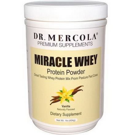 Dr. Mercola, Premium Supplements, Miracle Whey, Protein Powder, Vanilla 454g