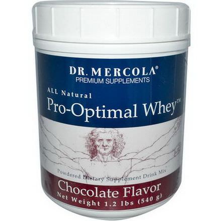 Dr. Mercola, Premium Supplements, Pro-Optimal Whey, Chocolate Flavor 540g