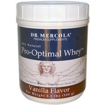 Dr. Mercola, Premium Supplements, Pro-Optimal Whey, Vanilla Flavor 540g