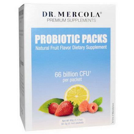 Dr. Mercola, Premium Supplements, Probiotic Packs, Natural Fruit Flavor, 30 Packets 3g Each