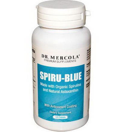 Dr. Mercola, Premium Supplements, Spiru-Blue, with Antioxidant Coating, 120 Tablets
