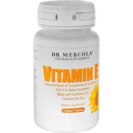 Dr. Mercola, Premium Supplements, Vitamin E, Tocopherols&Tocotrienols, 30 Licaps Capsules