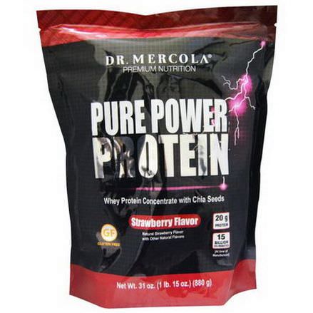 Dr. Mercola, Pure Power Protein, Strawberry Flavor 880g