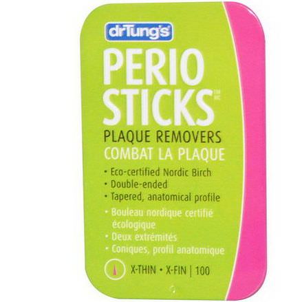 Dr. Tung's, Perio Sticks, Plaque Removers, X-Thin, 100 Sticks