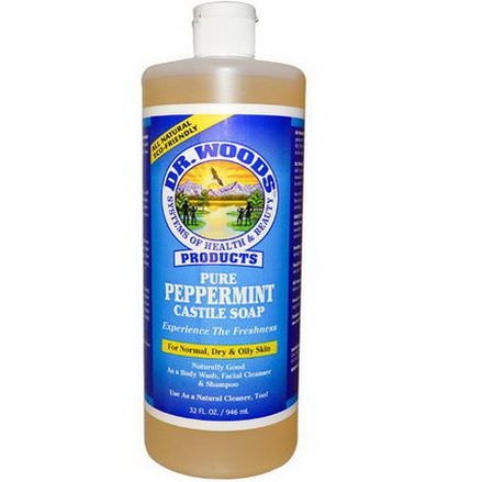 Dr. Woods, Pure Peppermint Castile Soap 946ml