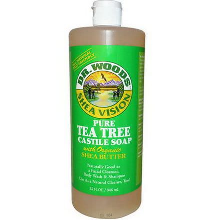 Dr. Woods, Pure Tea Tree Castile Soap with Organic Shea Butter 946ml