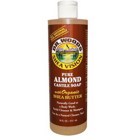 Dr. Woods, Shea Vision, Pure Almond Castile Soap with Organic Shea Butter 473ml