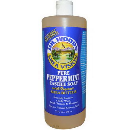 Dr. Woods, Shea Vision, Pure Peppermint Castile Soap 946ml