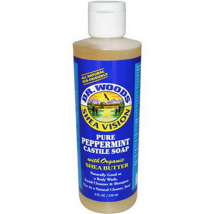 Dr. Woods, Shea Vision, Pure Peppermint Castile Soap with Organic Shea Butter 236ml