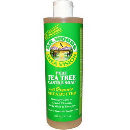 Dr. Woods, Shea Vision, Pure Tea Tree Castile Soap with Organic Shea Butter 473ml