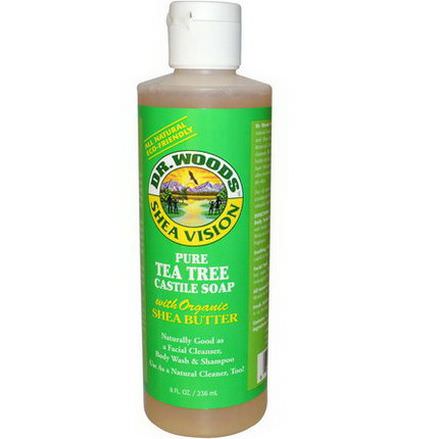 Dr. Woods, Shea Vision, Pure Tea Tree Castile Soap with Organic Shea Butter 236ml