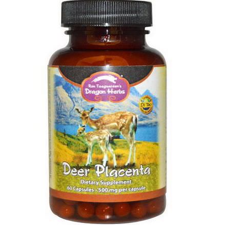 Dragon Herbs, Deer Placenta, 500mg, 60 Capsules
