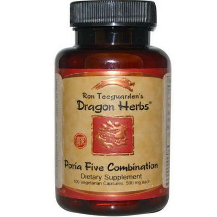 Dragon Herbs, Poria Five Combination, 500mg, 100 Veggie Caps