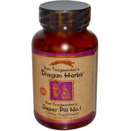 Dragon Herbs, Ron Teeguarden's Super Pill No. 1, 500mg Each, 100 Capsules