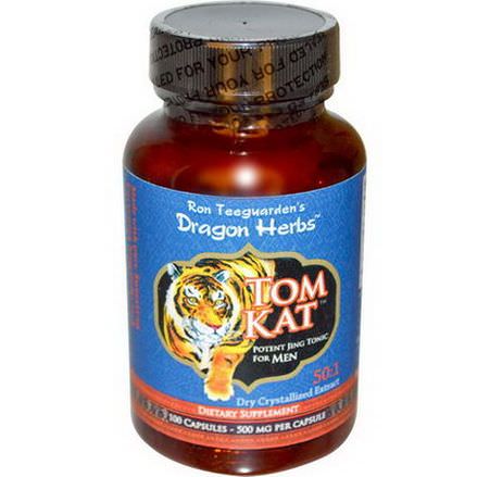 Dragon Herbs, Tom Kat, Potent Jing Tonic For Men, 500mg, 100 Capsules