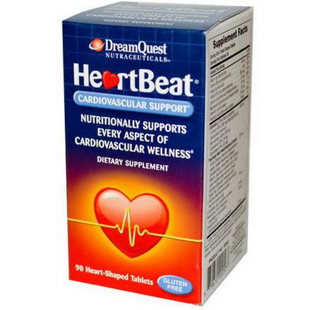 Dream Quest Nutraceuticals, HeartBeat, Cardiovascular Support, 90 Heart-Shaped Tablets