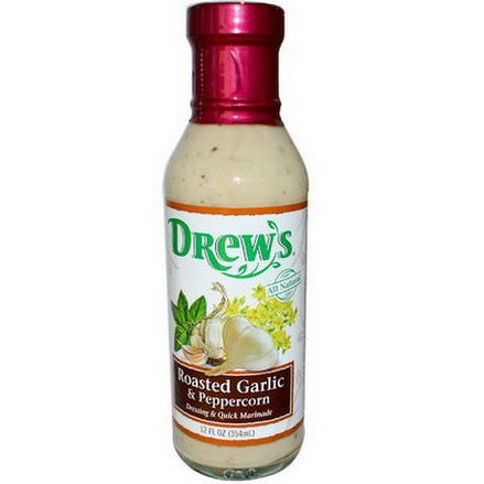 Drew's All Natural, Dressing&Quick Marinade, Roasted Garlic&Peppercorn 354ml