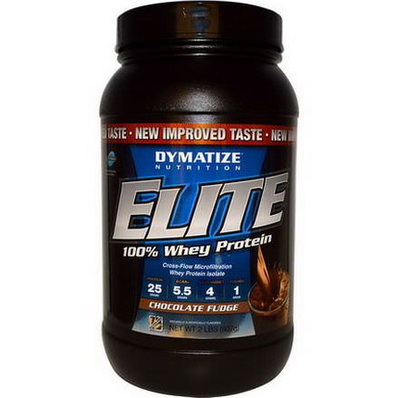 Dymatize Nutrition, Elite, 100% Whey Protein, Chocolate Fudge 907g