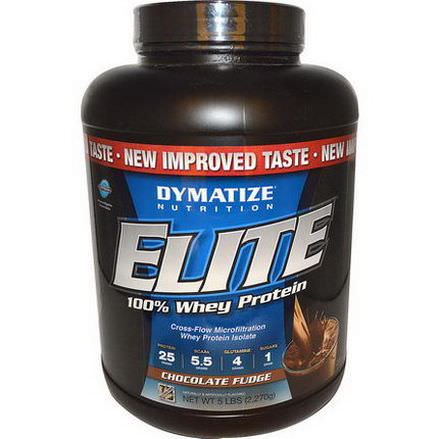 Dymatize Nutrition, Elite, 100% Whey Protein, Chocolate Fudge 2,270g