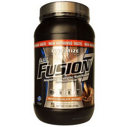 Dymatize Nutrition, Elite Fusion 7, Anytime Protein Nutrition, Rich Chocolate Shake 908g