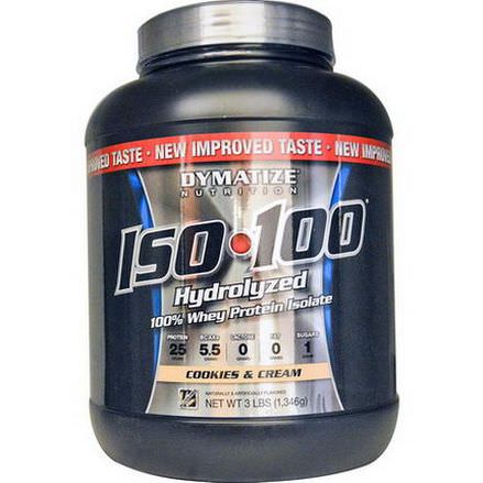 Dymatize Nutrition, ISO 100 Hydrolyzed 100% Whey Protein Isolate, Cookies&Cream 1,346g