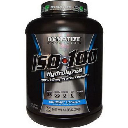 Dymatize Nutrition, ISO 100 Hydrolyzed 100% Whey Protein Isolate, Gourmet Vanilla 2.27 kg