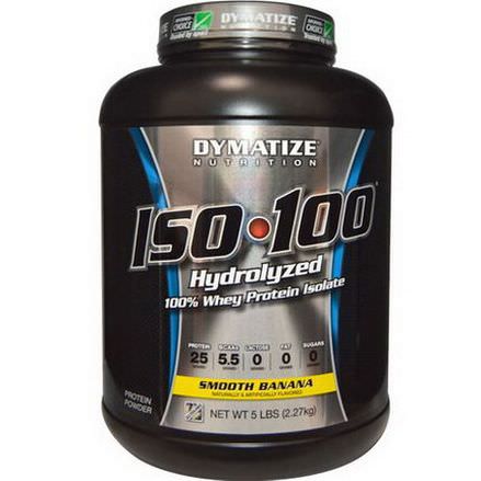Dymatize Nutrition, ISO 100 Hydrolyzed, 100% Whey Protein Isolate, Smooth Banana 2.27 kg