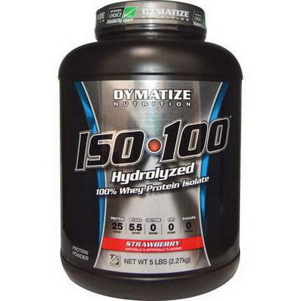 Dymatize Nutrition, ISO 100 Hydrolyzed 100% Whey Protein Isolate, Strawberry 2.27 kg