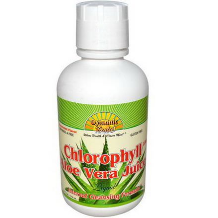 Dynamic Health Laboratories, Chlorophyll with Aloe Vera Juice Liquid, Spearmint Flavor, 100mg 473ml