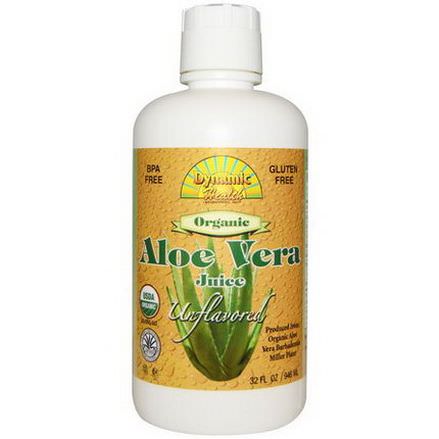 Dynamic Health Laboratories, Organic Aloe Vera Juice, Unflavored 946ml