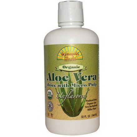 Dynamic Health Laboratories, Organic Aloe Vera Juice with Micro Pulp, Unflavored 946ml