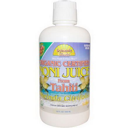 Dynamic Health Laboratories, Organic Certified Noni Juice from Tahiti, Raspberry Flavor 946ml