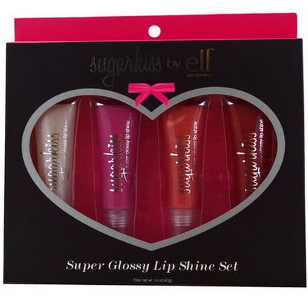 E.L.F. Cosmetics, Sugarkiss, Super Glossy Lip Shine Set, 4 Glosses 10g Each