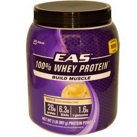 EAS, 100% Whey Protein Powder, Vanilla 907g