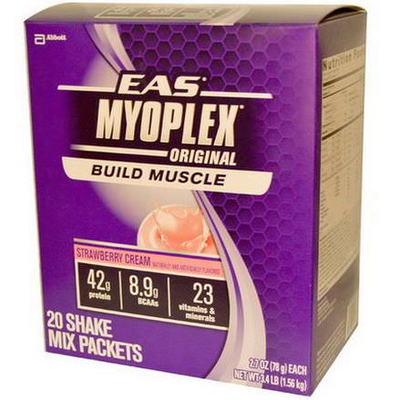 EAS, MyoPlex, Original, Shake Mix, Strawberry Cream, 20 Packets 78g Each