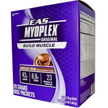 EAS, Myoplex, Original Shake Mix, Chocolate Cream, 20 Packets 78g Each