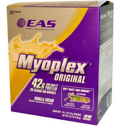 EAS, Myoplex Original Shake Mix, Vanilla Cream, 20 Packets 78g Each