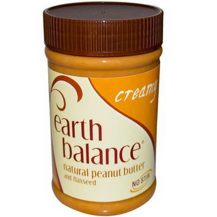 Earth Balance, Natural Peanut Butter and Flaxseed, Creamy 453g